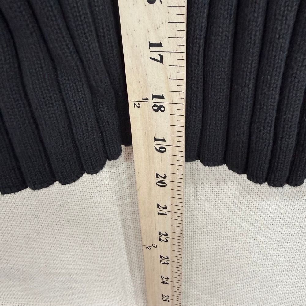 Gloria Vanderbilt Black Ribbed Quarter Zip Sweater Vest Womens Large Cotton - Picture 5 of 5